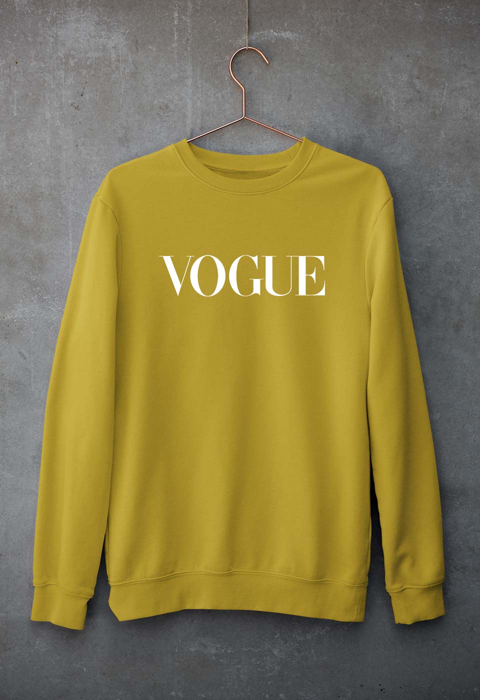 Vogue Unisex Sweatshirt for Men/Women-Mustard Yellow-Ektarfa.online