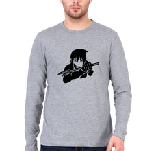 Load image into Gallery viewer, Sasuke Uchiha Full Sleeves T-Shirt for Men-Grey Melange-Ektarfa.online
