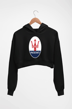 Load image into Gallery viewer, Maserati Crop HOODIE FOR WOMEN-Black-Ektarfa.online

