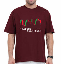 Load image into Gallery viewer, Trader Share Market Oversized T-Shirt for Men-Maroon-Ektarfa.online
