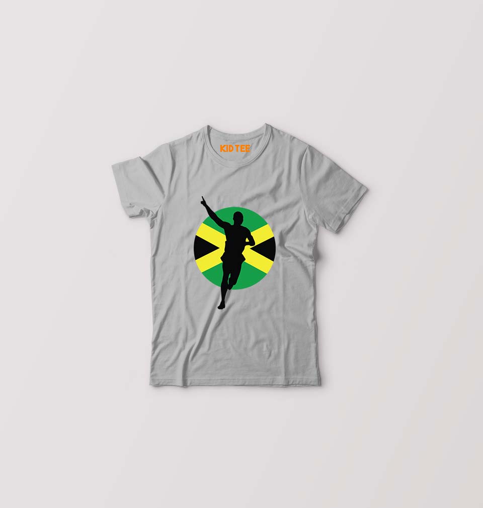 Usain Bolt Kids T-Shirt for Boy/Girl-Grey-Ektarfa.online