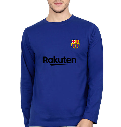 Barcelona Full Sleeves T-Shirt for Men-Royal Blue-Ektarfa.online