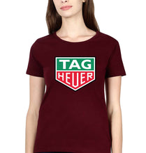 Load image into Gallery viewer, TAG Heuer T-Shirt for Women-XS(32 Inches)-Maroon-Ektarfa.online
