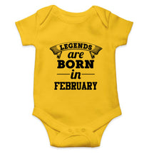 Load image into Gallery viewer, Legends are Born in February Kids Romper For Baby Boy/Girl-0-5 Months(18 Inches)-Yellow-Ektarfa.online
