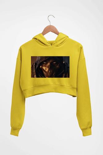 Mortal Kombat Crop HOODIE FOR WOMEN-Mustard Yellow-Ektarfa.online