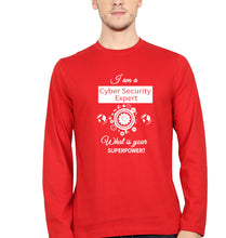 Load image into Gallery viewer, Cyber Security Full Sleeves T-Shirt for Men-RED-Ektarfa.online
