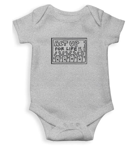 Keith Haring Kids Romper For Baby Boy/Girl-0-5 Months(18 Inches)-Grey-Ektarfa.online