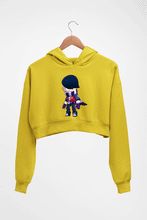 Load image into Gallery viewer, Edgar Brawl Starts Crop HOODIE FOR WOMEN-Mustard Yellow-Ektarfa.online
