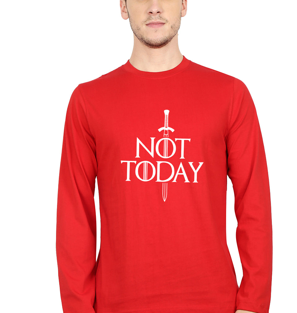 Not Today (GOT) Full Sleeves T-Shirt for Men-Red-Ektarfa.online