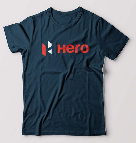 Hero MotoCorp T-Shirt for Men-S(38 Inches)-Petrol Blue-Ektarfa.online