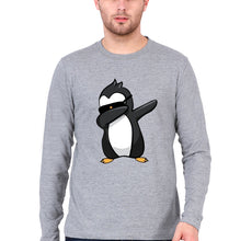 Load image into Gallery viewer, Dab Penguin Full Sleeves T-Shirt for Men-Grey Melange-Ektarfa.online
