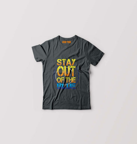 PUBG Stay Out Of The Blue Kids T-Shirt for Boy/Girl-Steal Grey-Ektarfa.online
