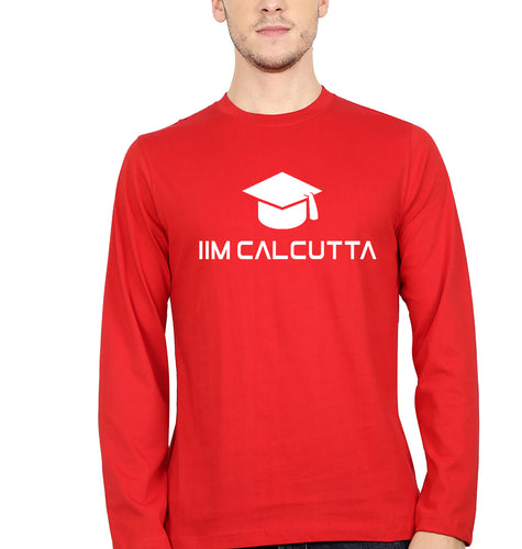 IIM C Calcutta Full Sleeves T-Shirt for Men-S(38 Inches)-Red-Ektarfa.online