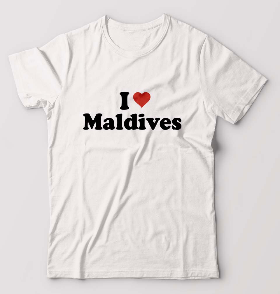I Love Maldives T-Shirt for Men-White-Ektarfa.online