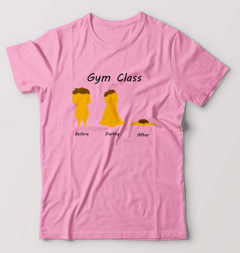 Gym Funny T-Shirt for Men-S(38 Inches)-Light Baby Pink-Ektarfa.online