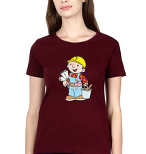 Load image into Gallery viewer, Bob the Builder T-Shirt for Women-XS(32 Inches)-Maroon-Ektarfa.online
