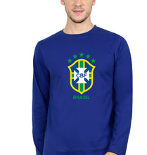 Load image into Gallery viewer, Brazil Football Full Sleeves T-Shirt for Men-Royal Blue-Ektarfa.online

