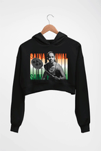 Load image into Gallery viewer, Saina Nehwal Crop HOODIE FOR WOMEN-Black-Ektarfa.online
