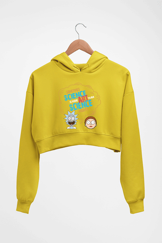 Rick and Morty Crop HOODIE FOR WOMEN-Mustard Yellow-Ektarfa.online