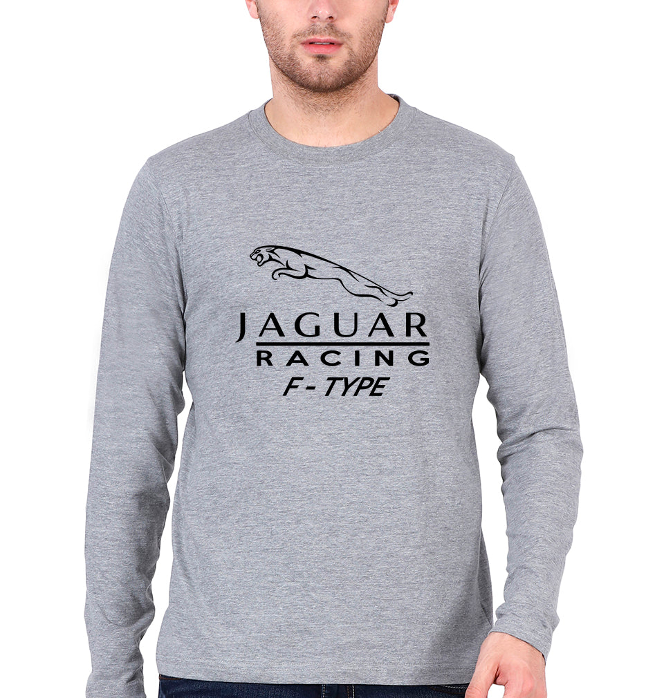 Jaguar Full Sleeves T-Shirt for Men-Grey Melange-Ektarfa.online