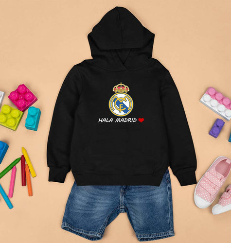 Hala Madrid Kids Hoodie for Boy/Girl-0-1 Year(22 Inches)-Black-Ektarfa.online
