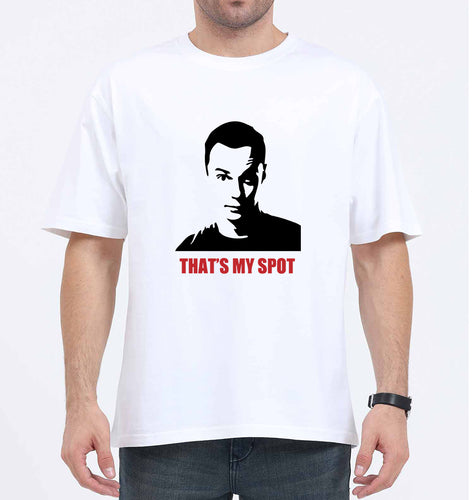 Sheldon Cooper That's My Spot Oversized T-Shirt for Men-White-Ektarfa.online