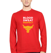 Load image into Gallery viewer, Blood Sweat Respect Gym Full Sleeves T-Shirt for Men-S(38 Inches)-Red-Ektarfa.online

