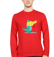 Load image into Gallery viewer, Crocodile Full Sleeves T-Shirt for Men-Red-Ektarfa.online
