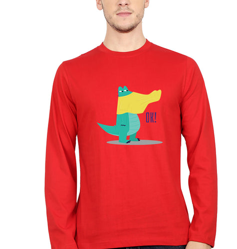 Crocodile Full Sleeves T-Shirt for Men-Red-Ektarfa.online