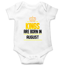 Load image into Gallery viewer, Kings Are Born In August Kids Romper For Baby Boy/Girl-0-5 Months(18 Inches)-White-Ektarfa.online
