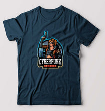 Load image into Gallery viewer, Cyberpunk T-Shirt for Men-Petrol Blue-Ektarfa.online
