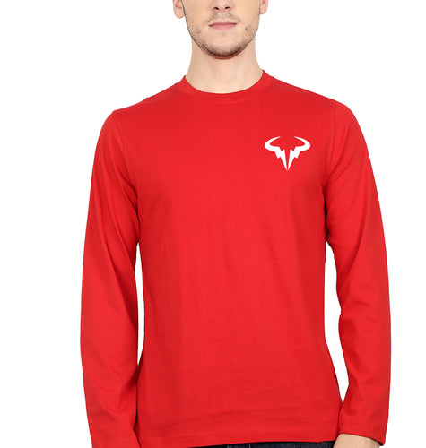 Rafael Nadal (RAFA) Full Sleeves T-Shirt for Men-S(38 Inches)-Red-Ektarfa.online