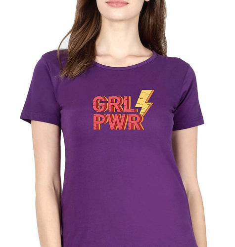 Feminist Girl Power T-Shirt for Women-Purple-Ektarfa.online