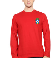 Load image into Gallery viewer, Brazil Football Full Sleeves T-Shirt for Men-S(38 Inches)-Red-Ektarfa.online
