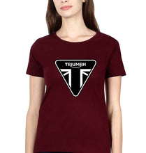 Load image into Gallery viewer, Triumph T-Shirt for Women-XS(32 Inches)-Maroon-Ektarfa.online
