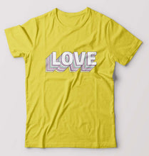 Load image into Gallery viewer, Love T-Shirt for Men-S(38 Inches)-Yellow-Ektarfa.online
