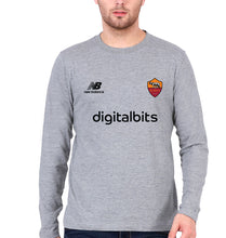 Load image into Gallery viewer, A.S. Roma 2021-22 Full Sleeves T-Shirt for Men-S(38 Inches)-Grey Melange-Ektarfa.online
