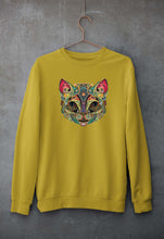 Load image into Gallery viewer, Psychedelic Cat Unisex Sweatshirt for Men/Women-Mustard Yellow-Ektarfa.online
