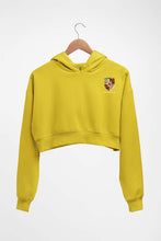 Load image into Gallery viewer, Porsche Pocket Logo Crop HOODIE FOR WOMEN-Mustard Yellow-Ektarfa.online

