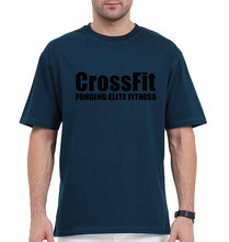 Load image into Gallery viewer, CrossFit Oversized T-Shirt for Men-Petrol Blue-Ektarfa.online
