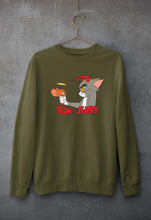 Load image into Gallery viewer, Tom and Jerry Unisex Sweatshirt for Men/Women-S(40 Inches)-Olive Green-Ektarfa.online
