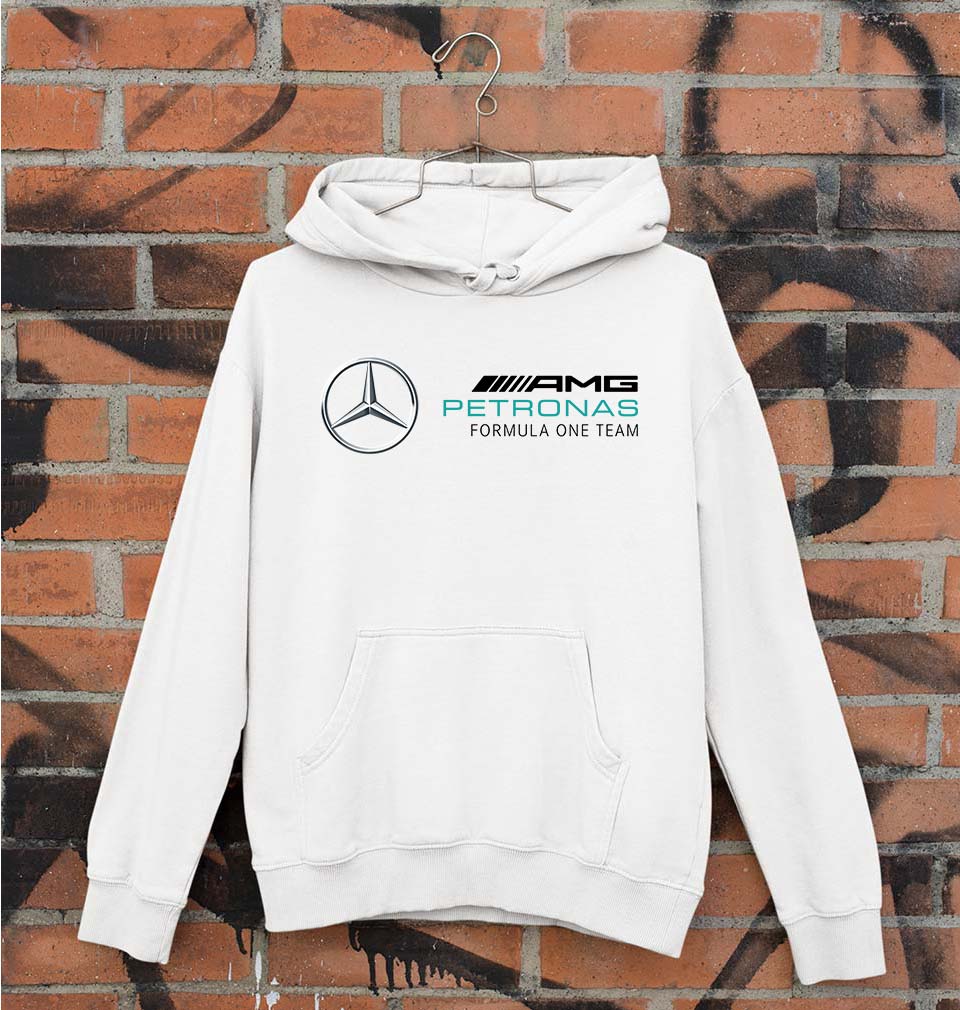 Mercedes AMG Petronas F1 Unisex Hoodie for Men/Women-S(40 Inches)-White-Ektarfa.online