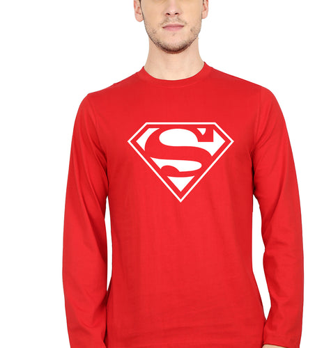 Superman Superhero Full Sleeves T-Shirt for Men-Red-Ektarfa.online