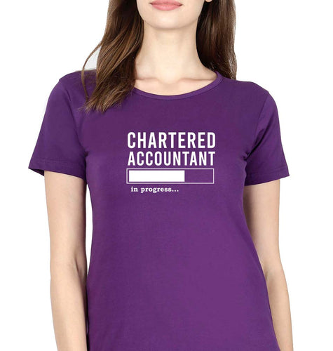 Chartered Accountants(CA) In Progress T-Shirt for Women-Purple-Ektarfa.online