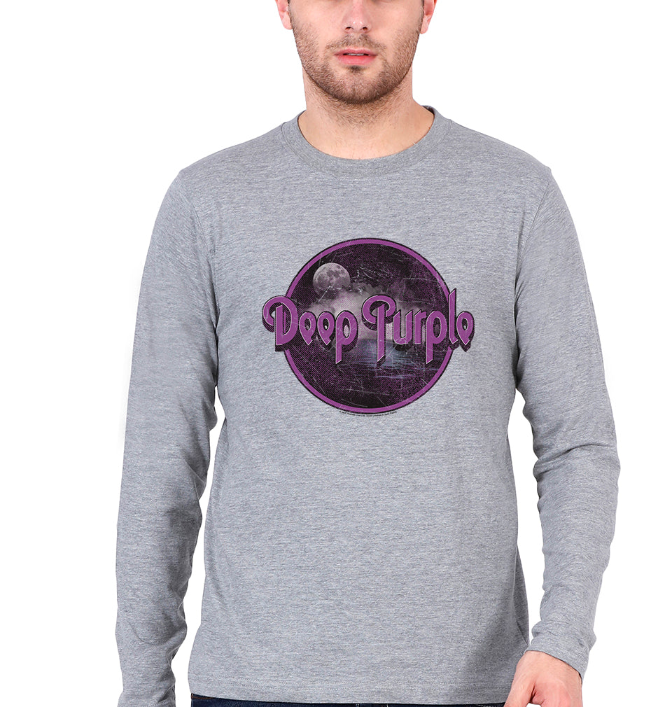 Deep Purple Full Sleeves T-Shirt for Men-Grey Melange-Ektarfa.online