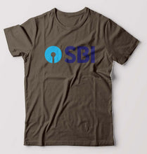 Load image into Gallery viewer, State Bank of India(SBI) T-Shirt for Men-S(38 Inches)-Olive Green-Ektarfa.online
