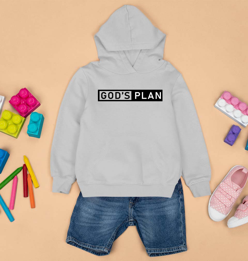 God's plan Kids Hoodie for Boy/Girl-0-1 Year(22 Inches)-Grey-Ektarfa.online