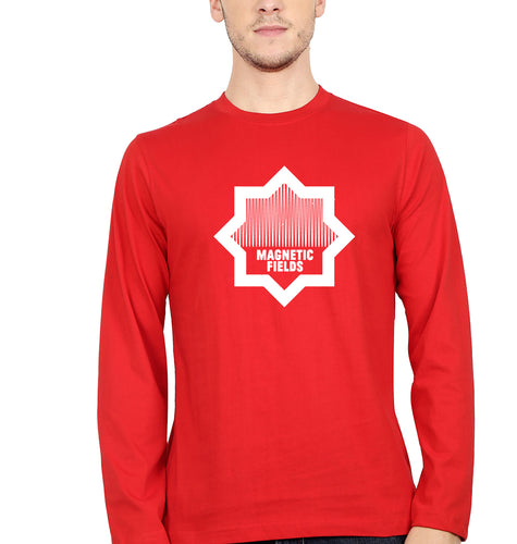 Magnetic fields Full Sleeves T-Shirt for Men-Red-Ektarfa.online