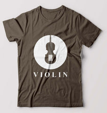 Load image into Gallery viewer, Violin T-Shirt for Men-Olive Green-Ektarfa.online
