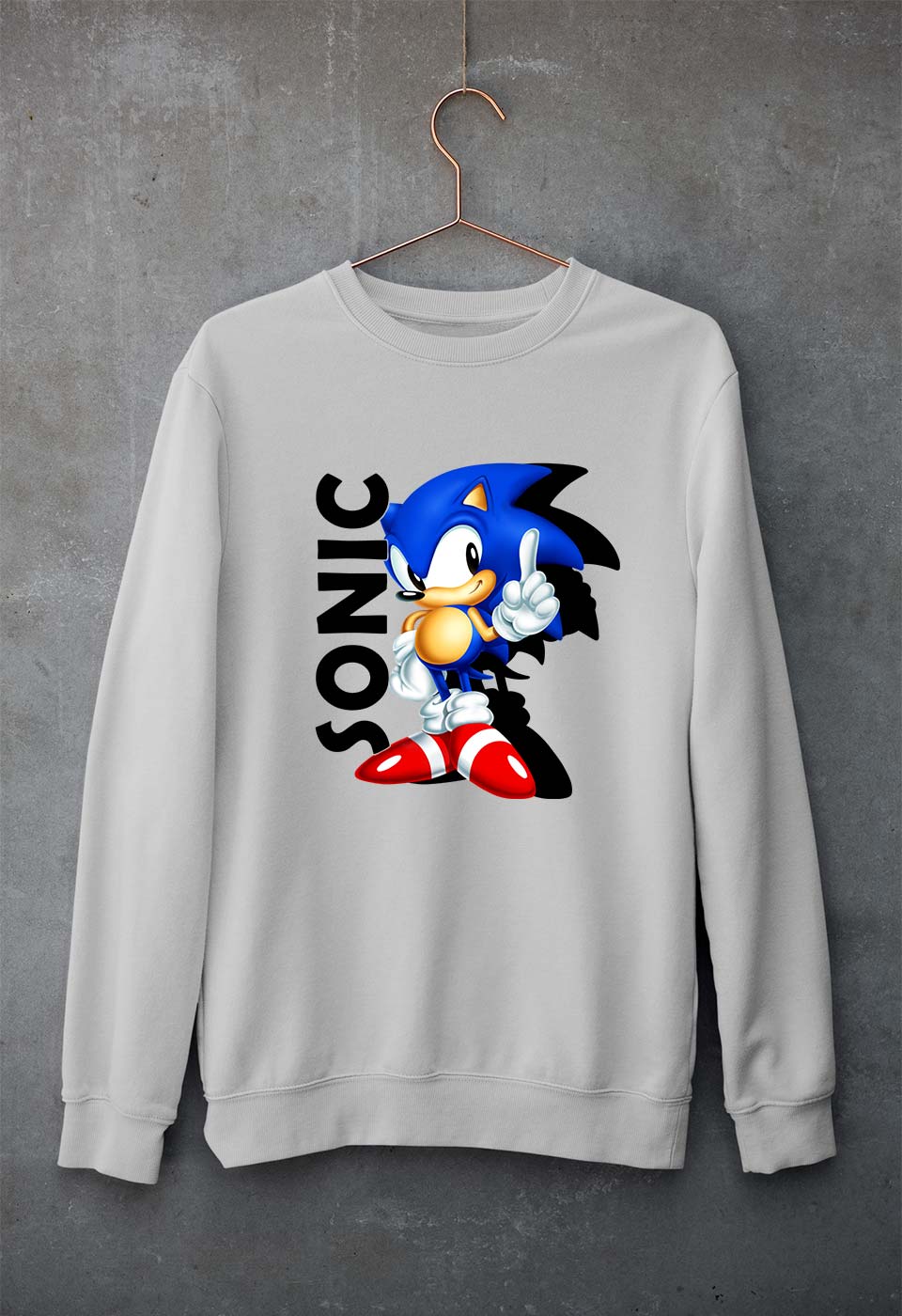 Sonic Unisex Sweatshirt for Men/Women-Grey Melange-Ektarfa.online